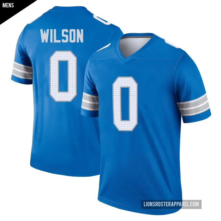 Men's Detroit Lions ＃0 Divaad Wilson Blue Legend 2nd Jersey