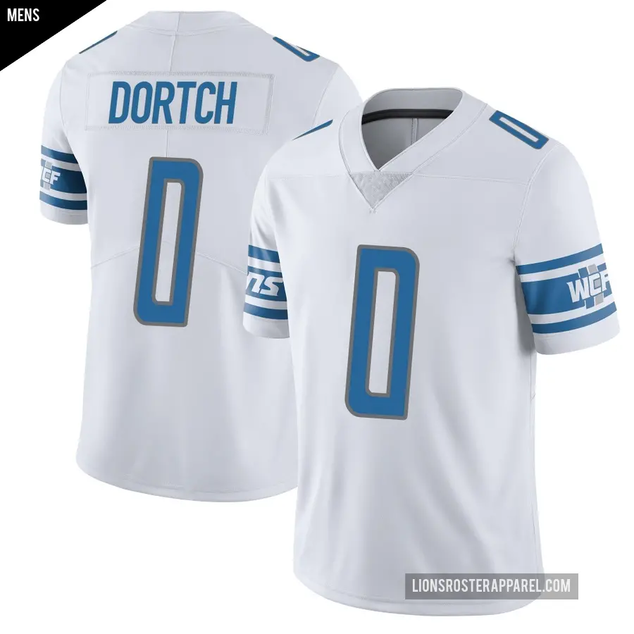 detroit lions gear Men's Detroit Lions #0 Greg Dortch White Limited Vapor Untouchable Jersey