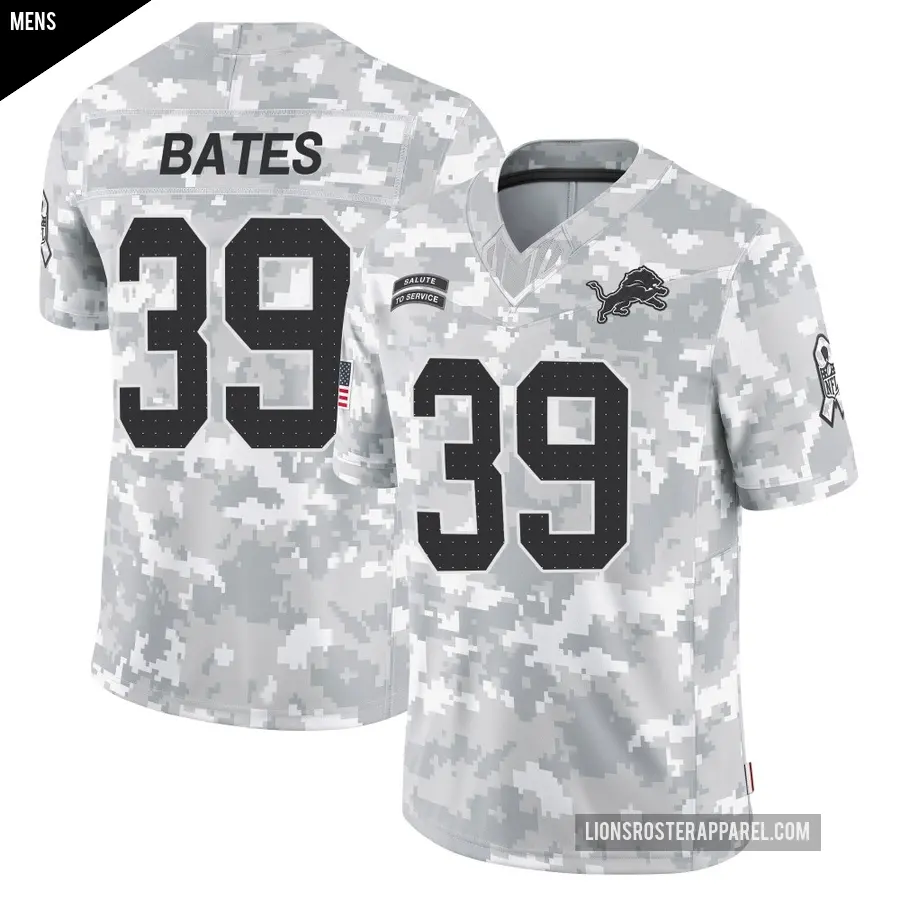 Men's Detroit Lions ＃39 Jake Bates Arctic Camo Limited 2024 Salute to Service Jersey