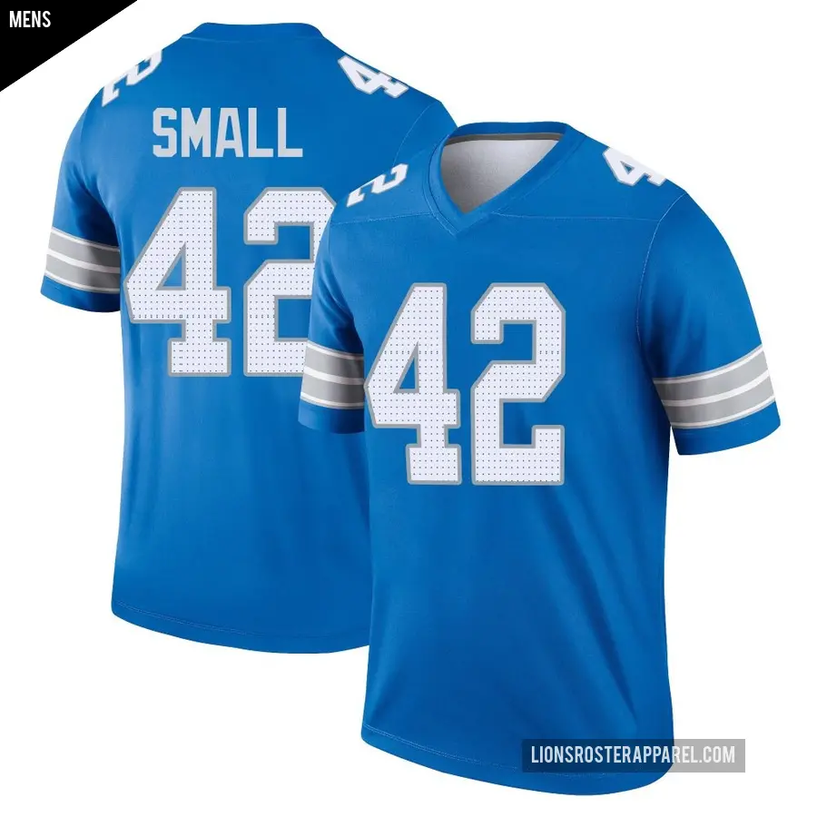 Men's Detroit Lions ＃42 Jabari Small Blue Legend 2nd Jersey