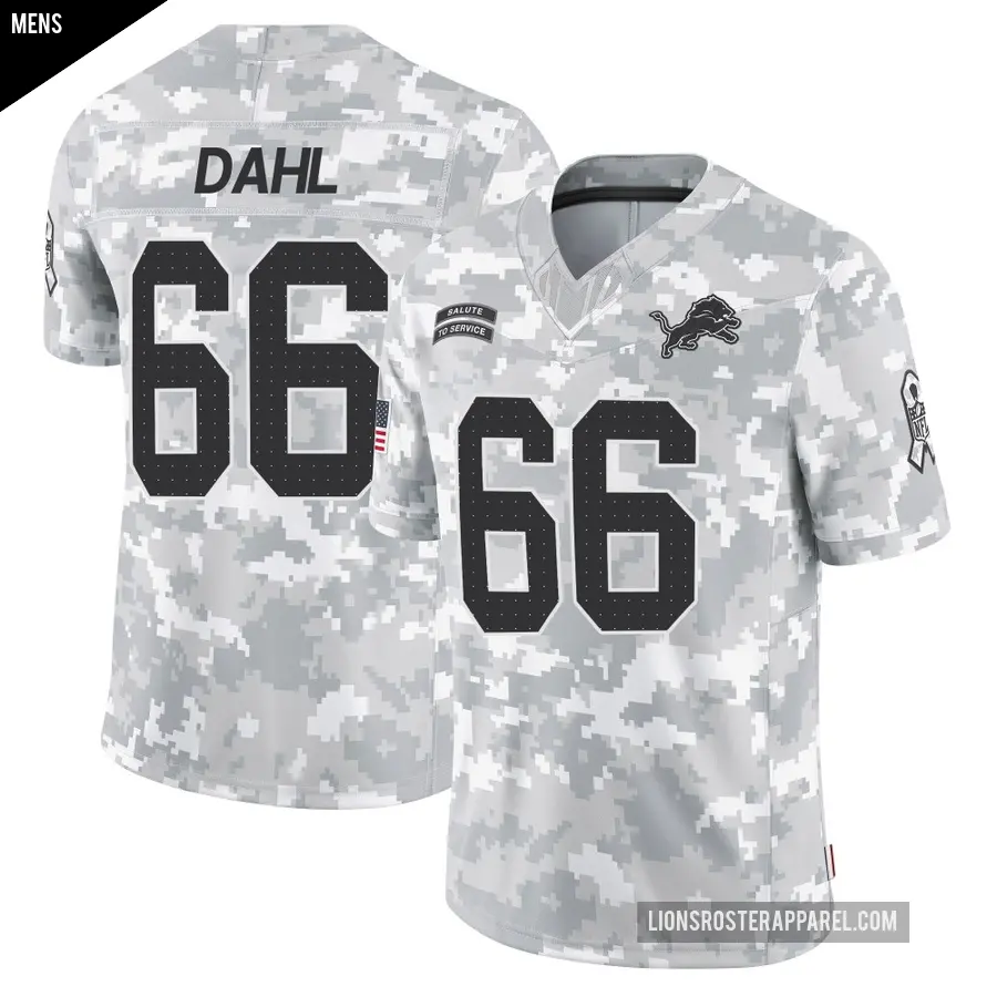 Men's Detroit Lions ＃66 Joe Dahl Arctic Camo Limited 2024 Salute to Service Jersey