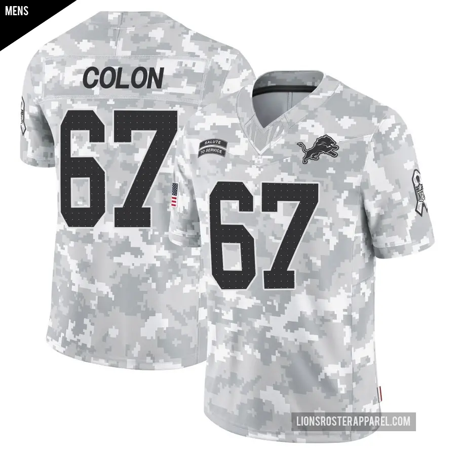 Men's Detroit Lions ＃67 Trystan Colon Arctic Camo Limited 2024 Salute to Service Jersey