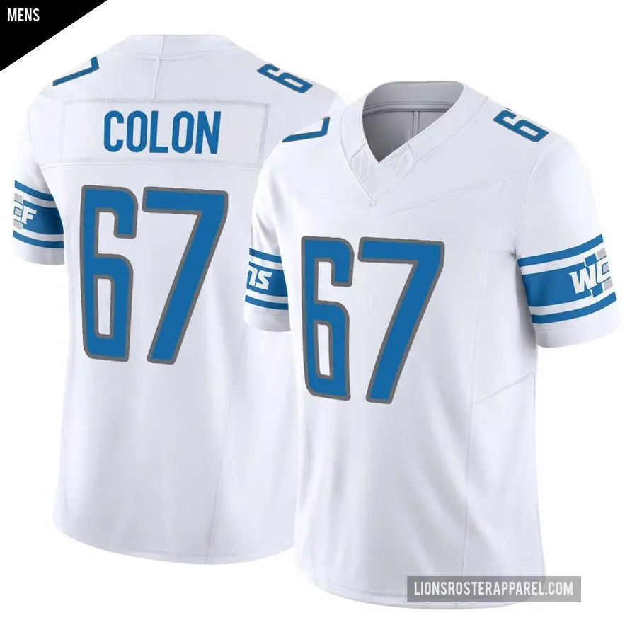 Men's Detroit Lions ＃67 Trystan Colon White Limited Vapor F.U.S.E. Jersey