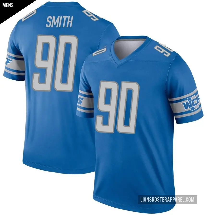 Men's Detroit Lions ＃90 Chris Smith Blue Legend Jersey