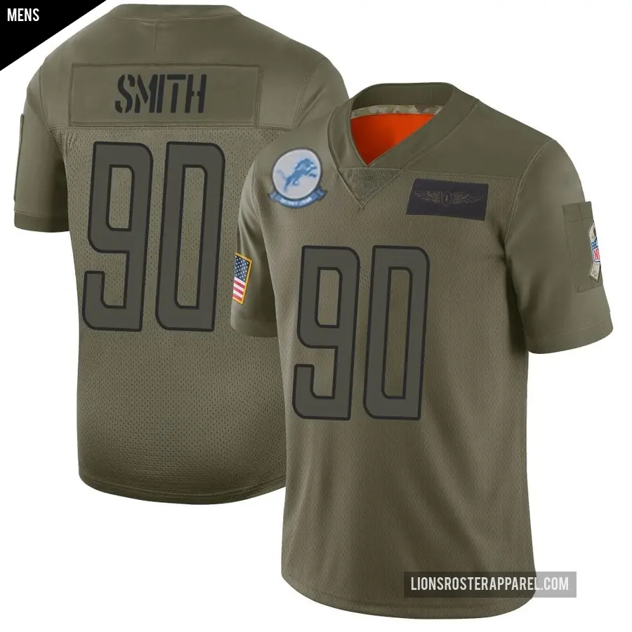 Men's Detroit Lions ＃90 Chris Smith Camo Limited 2019 Salute to Service Jersey