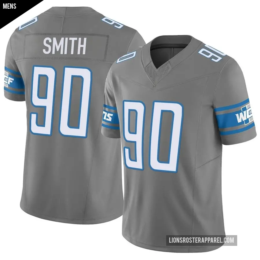 Men's Detroit Lions ＃90 Chris Smith Limited Silver Vapor F.U.S.E. Jersey