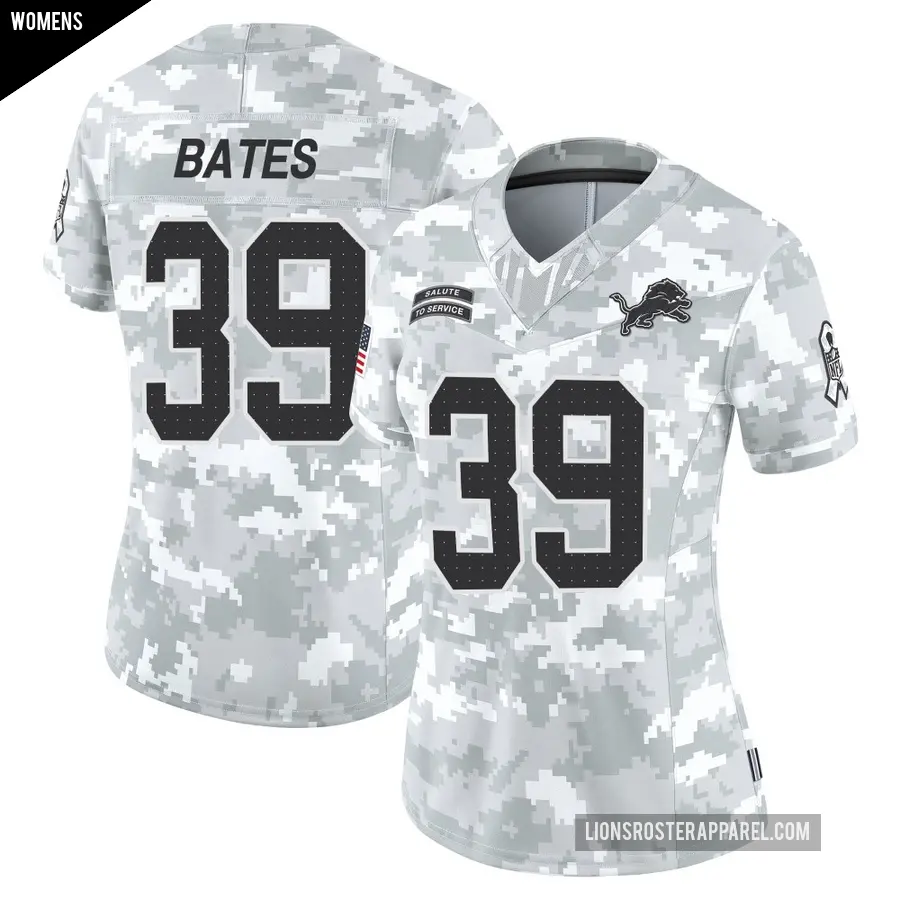 Women's Detroit Lions ＃39 Jake Bates Arctic Camo Limited 2024 Salute to Service Jersey