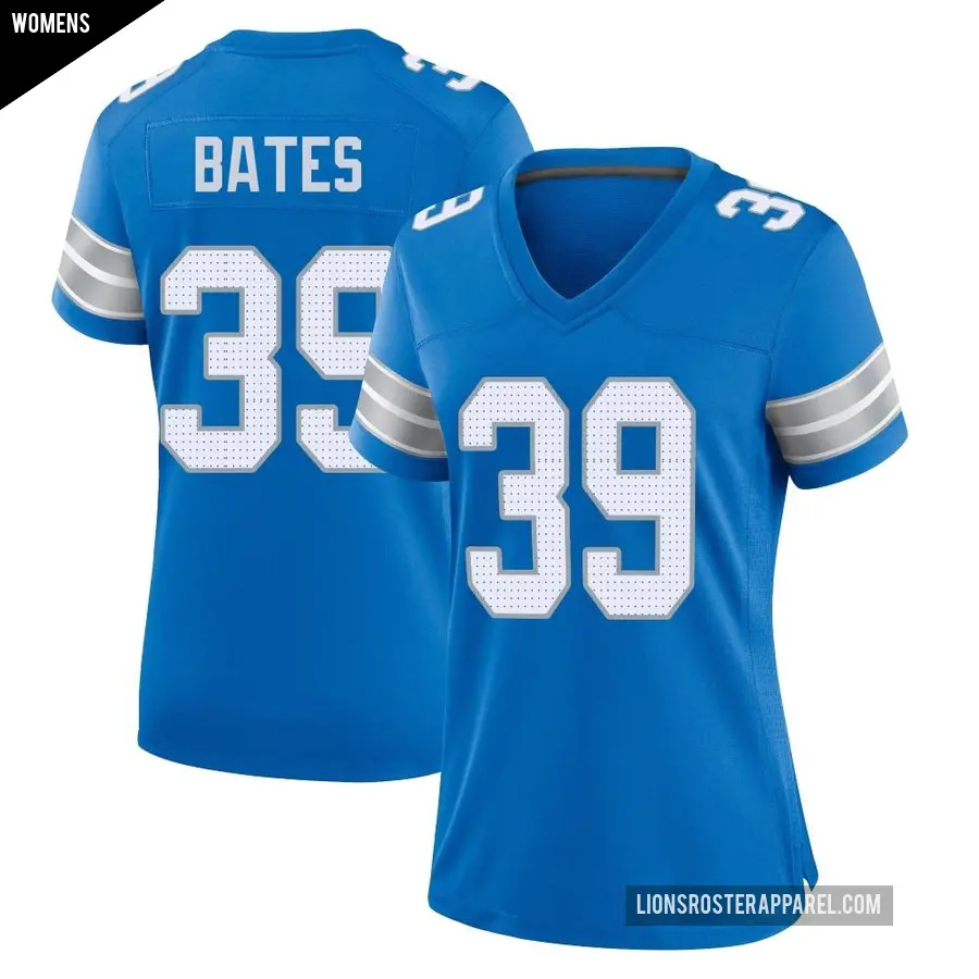 Women's Detroit Lions ＃39 Jake Bates Blue Game 2nd Jersey
