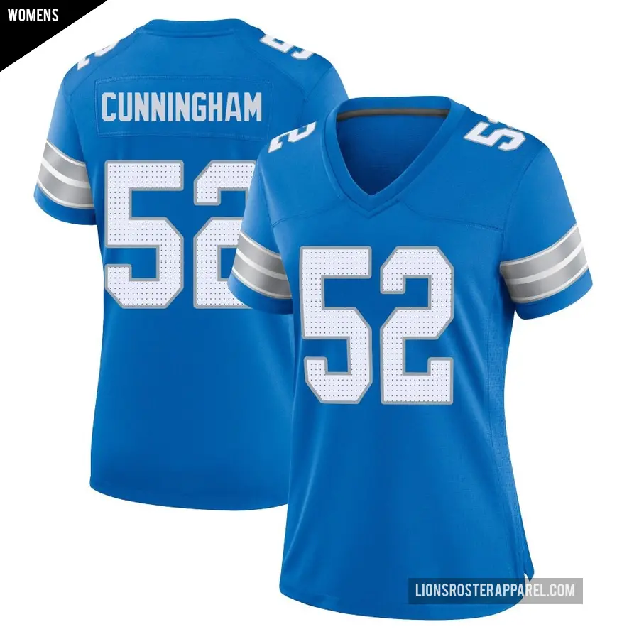 Women's Detroit Lions ＃52 Zach Cunningham Blue Game 2nd Jersey