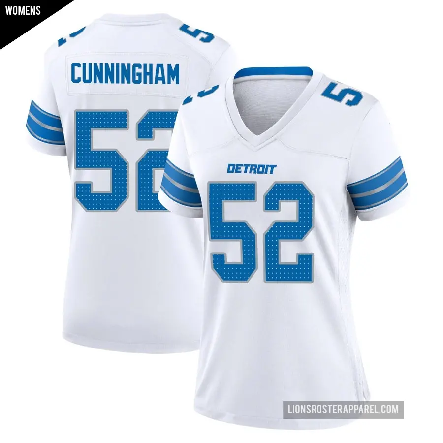 Women's Detroit Lions ＃52 Zach Cunningham White Game 2nd Jersey