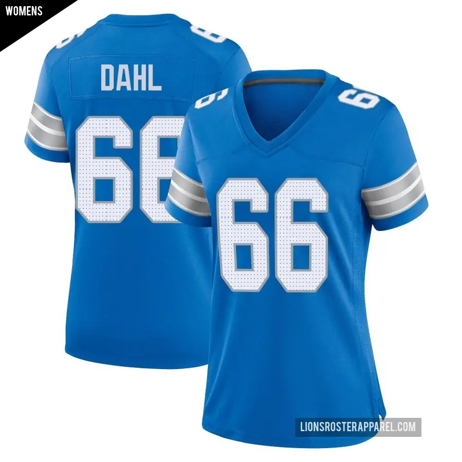 Women's Detroit Lions ＃66 Joe Dahl Blue Game 2nd Jersey