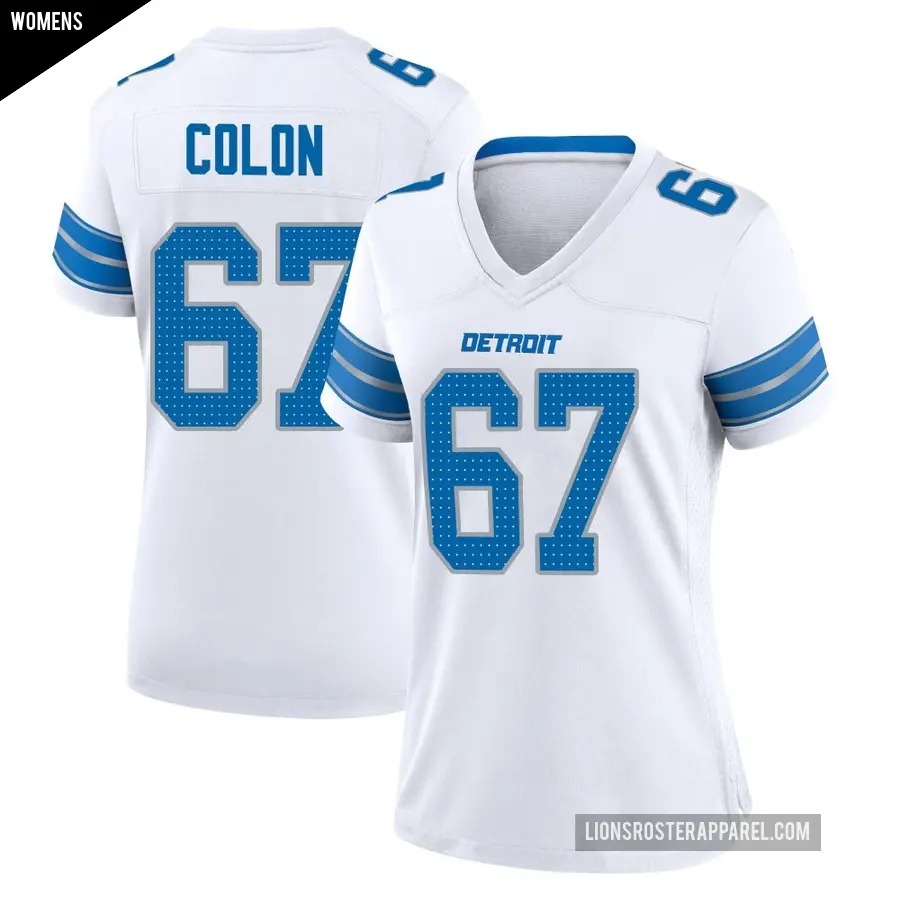 Women's Detroit Lions ＃67 Trystan Colon White Game 2nd Jersey
