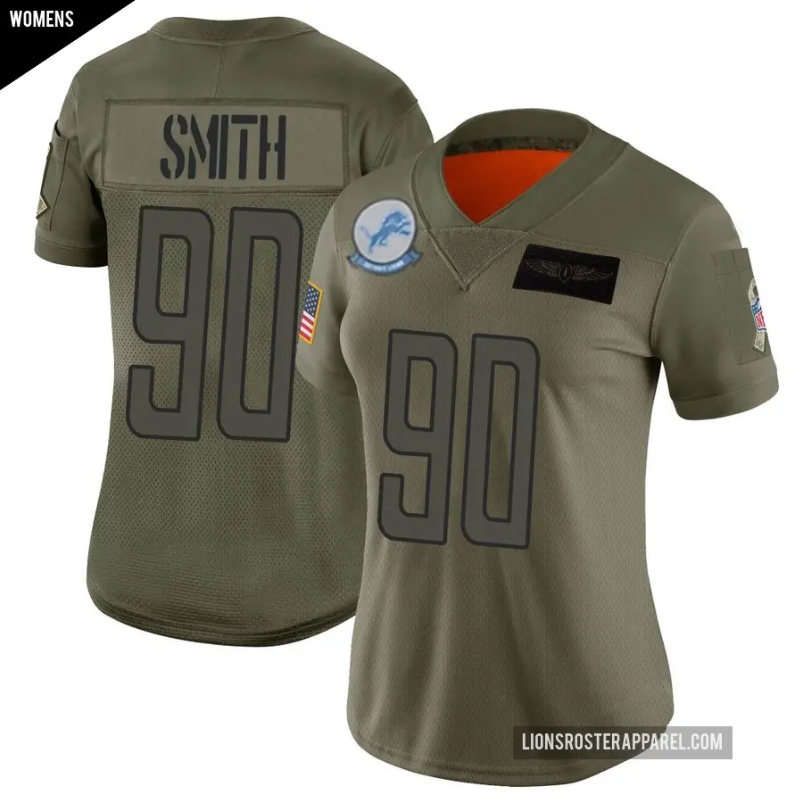 Women's Detroit Lions ＃90 Chris Smith Camo Limited 2019 Salute to Service Jersey