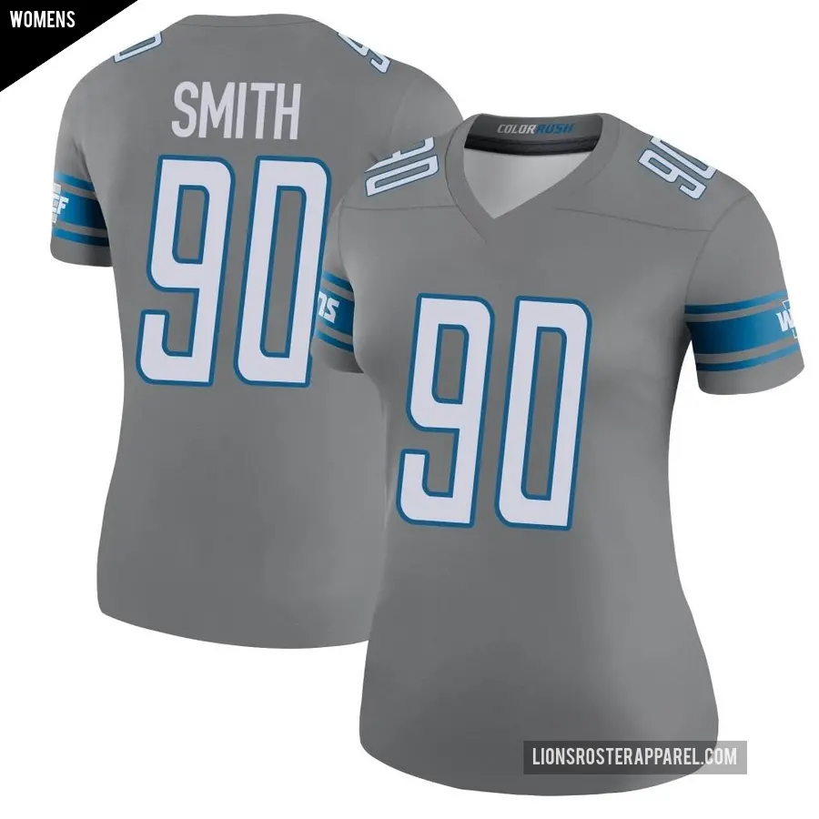 Women's Detroit Lions ＃90 Chris Smith Legend Color Rush Steel Jersey