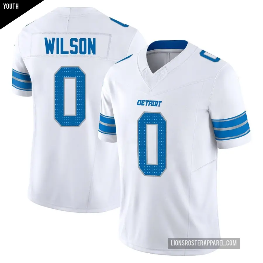 Youth Detroit Lions ＃0 Divaad Wilson White Limited Vapor F.U.S.E. 2nd Jersey