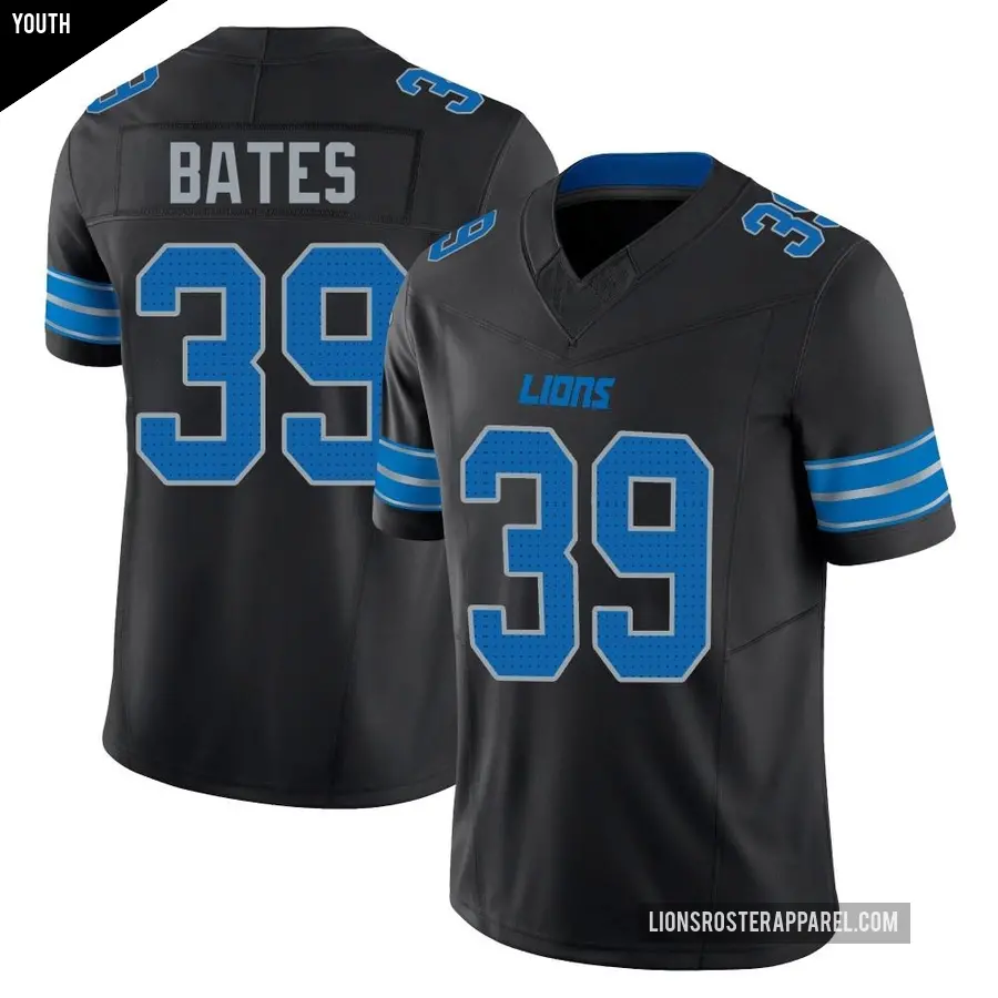 Youth Detroit Lions ＃39 Jake Bates Black Limited Alternate Vapor F.U.S.E. 2nd Jersey