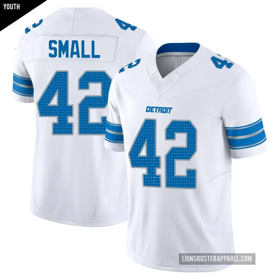 Youth Detroit Lions ＃42 Jabari Small White Limited Vapor F.U.S.E. 2nd Jersey