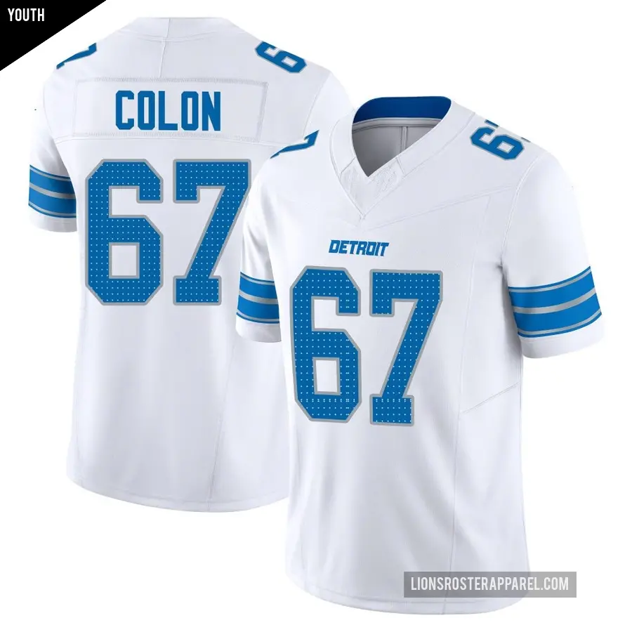 Youth Detroit Lions ＃67 Trystan Colon White Limited Vapor F.U.S.E. 2nd Jersey