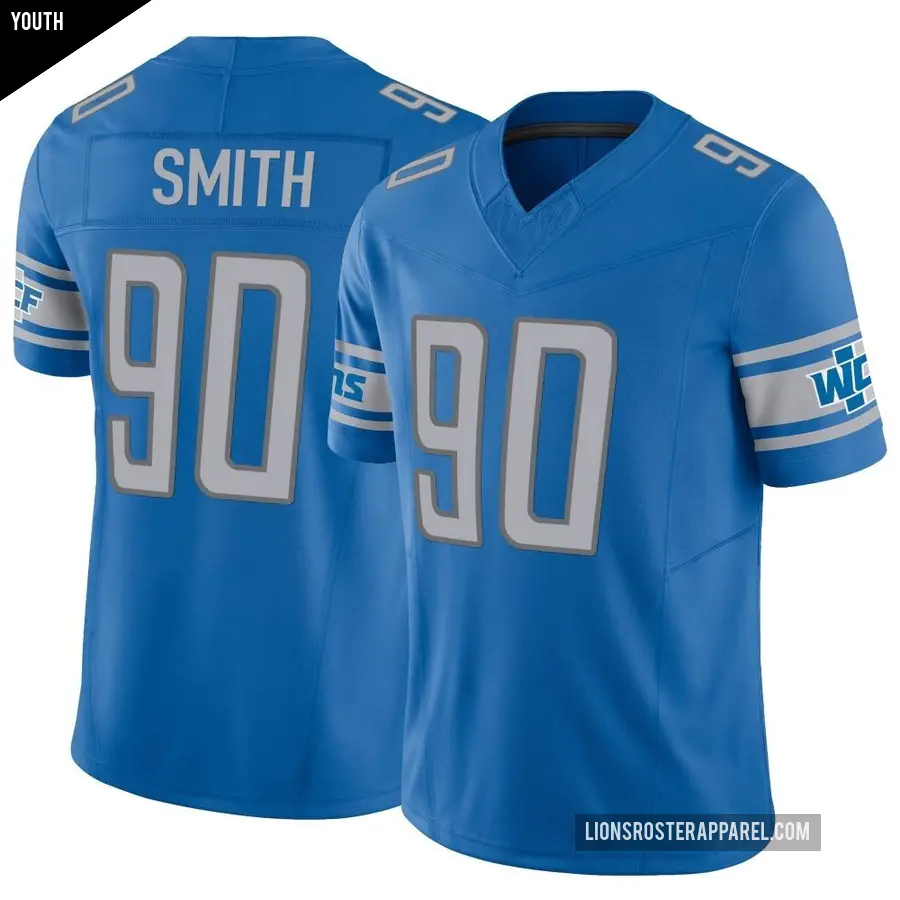 Youth Detroit Lions ＃90 Chris Smith Blue Limited Vapor F.U.S.E. Jersey