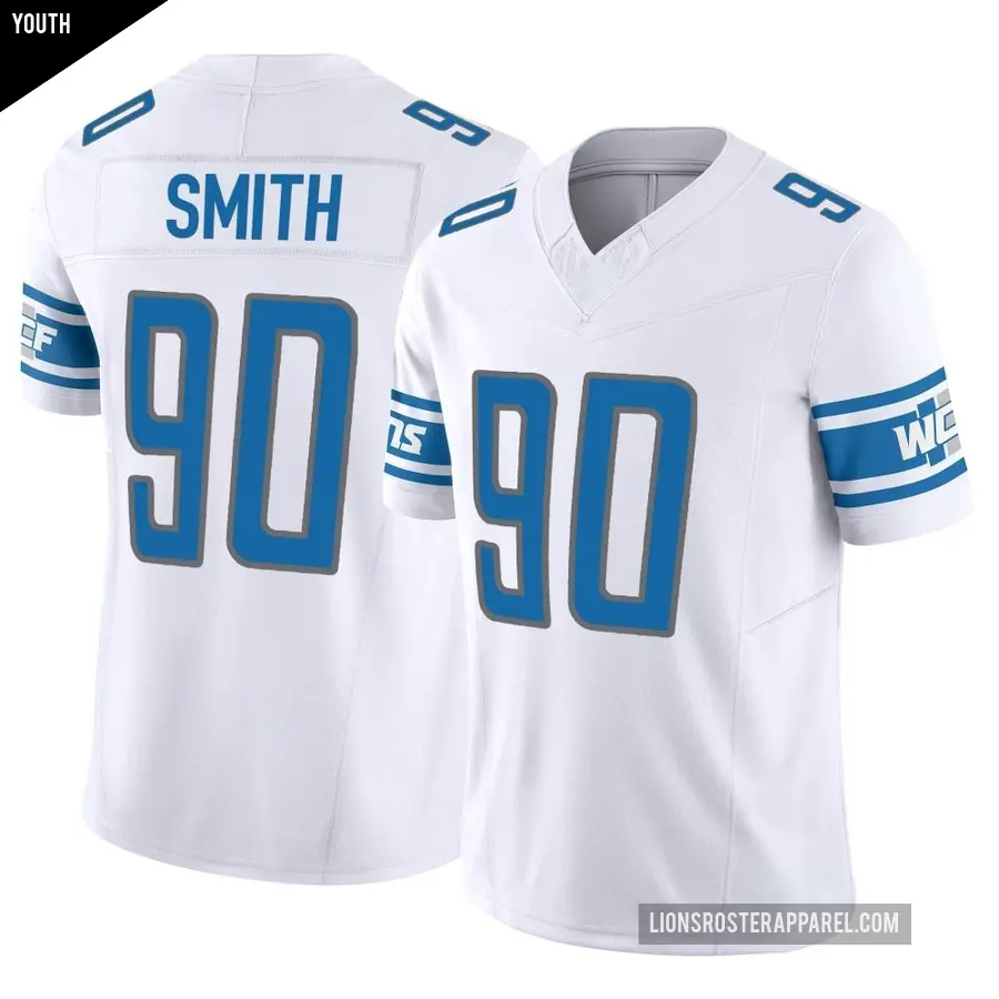 Youth Detroit Lions ＃90 Chris Smith White Limited Vapor F.U.S.E. Jersey